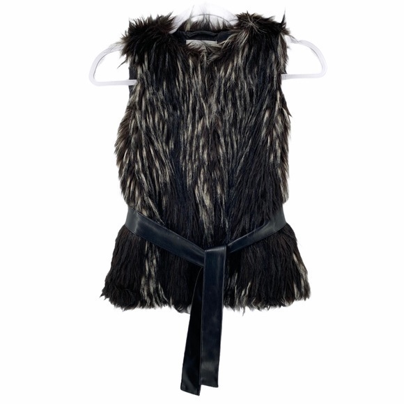 Say What? Other - Say What? Girls Faux Fur Belted Vest